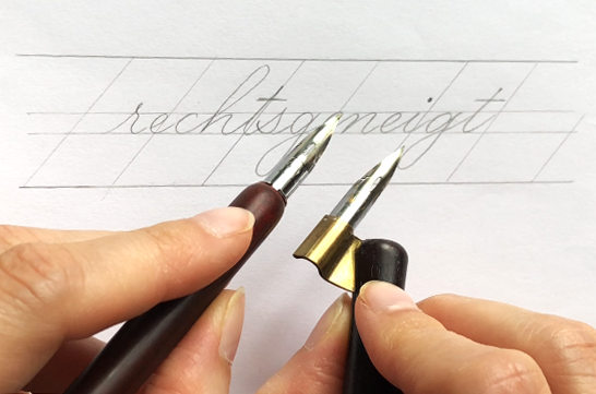 Kalligrafie als Linkshänder