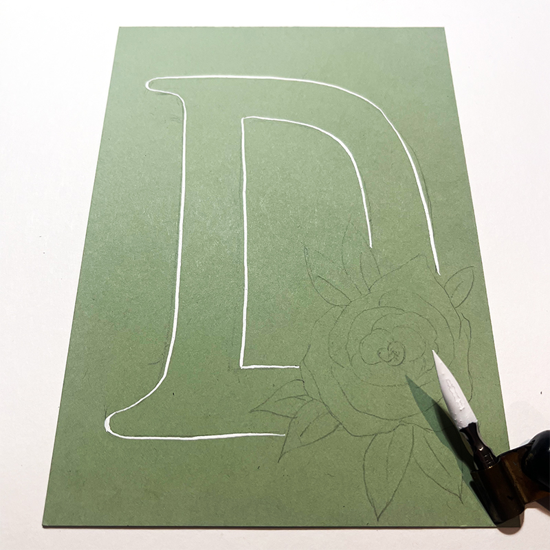 erste kalligrfierte Linien